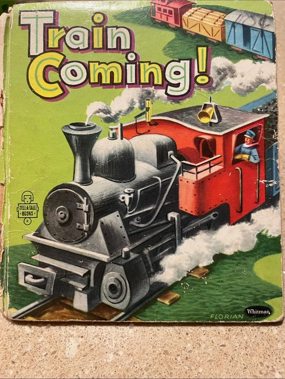 Train Coming! Kids Puzzle Book - Red & Black Locomotive